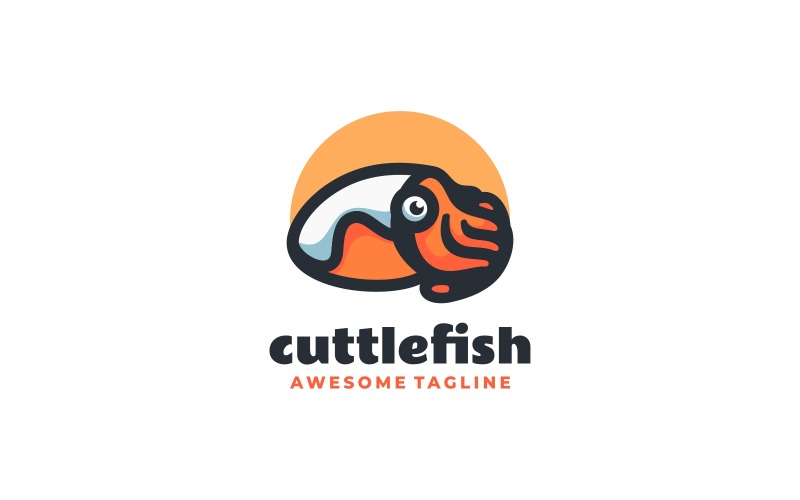 Cuttlefish Simple Mascot Logo Logo Template