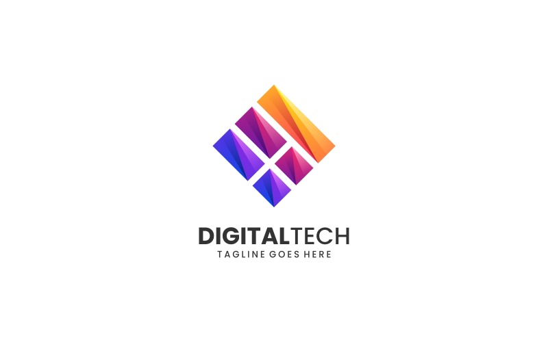 Digital Tech Gradient Colorful Logo Logo Template
