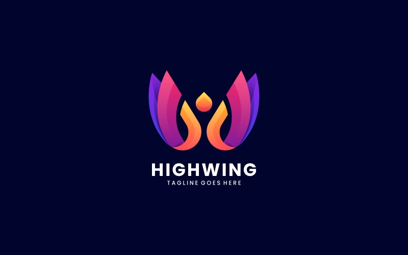High Wing Gradient Logo Template