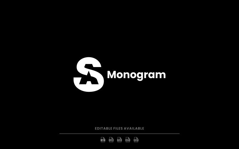 Monogram Silhouette Logo Style Logo Template
