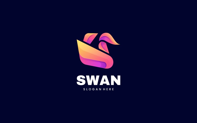 Swan Colorful Gradient Logo Style Logo Template