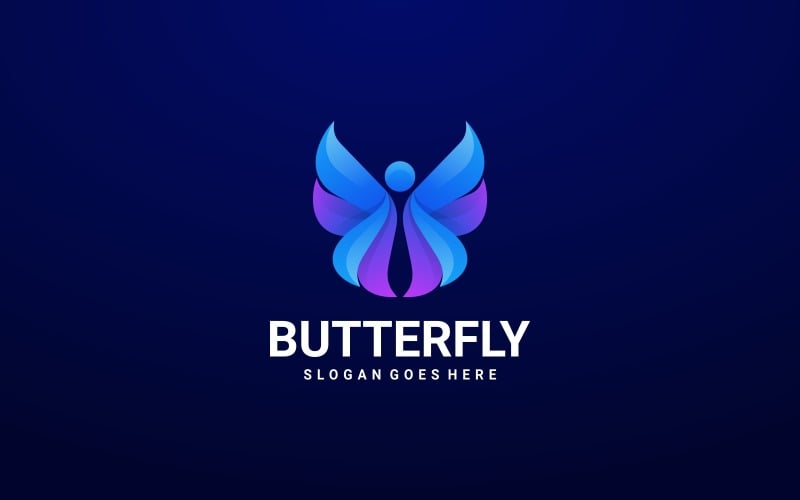 Vector Butterfly Gradient Color Logo Style Logo Template