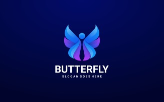 Vector Butterfly Gradient Color Logo Style