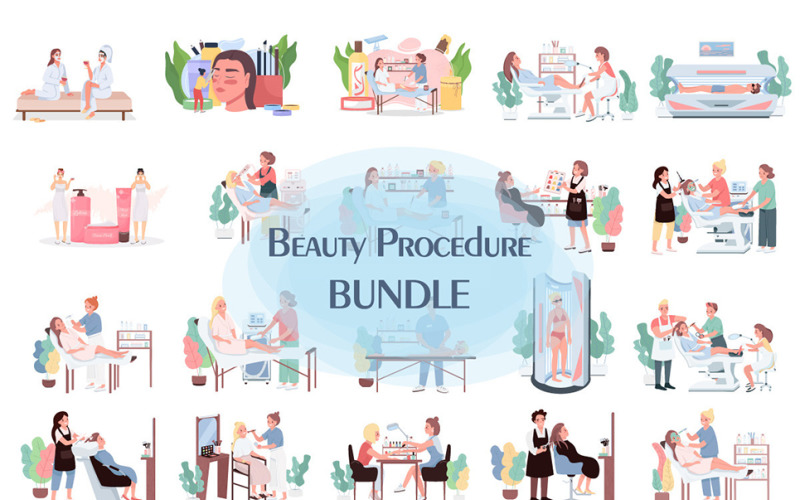 Beauty Procedure Illustration Bundle