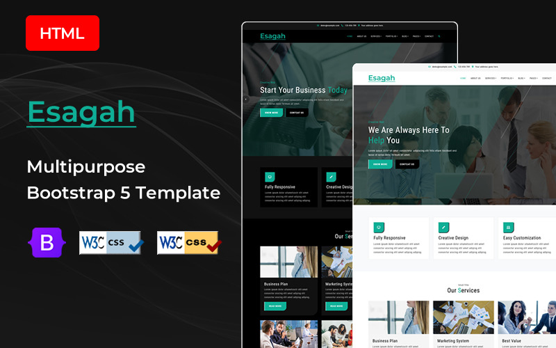 Esagah - Multipurpose Bootstrap 5 HTML Template Website Template