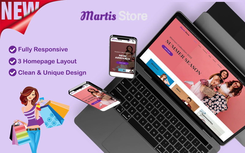 Martis - Fashion Clothing and Accessories Store HTML Template Website Template