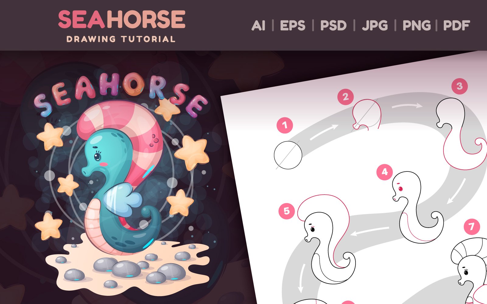 Kit Graphique #246935 Seahorse Hippocampus Divers Modles Web - Logo template Preview