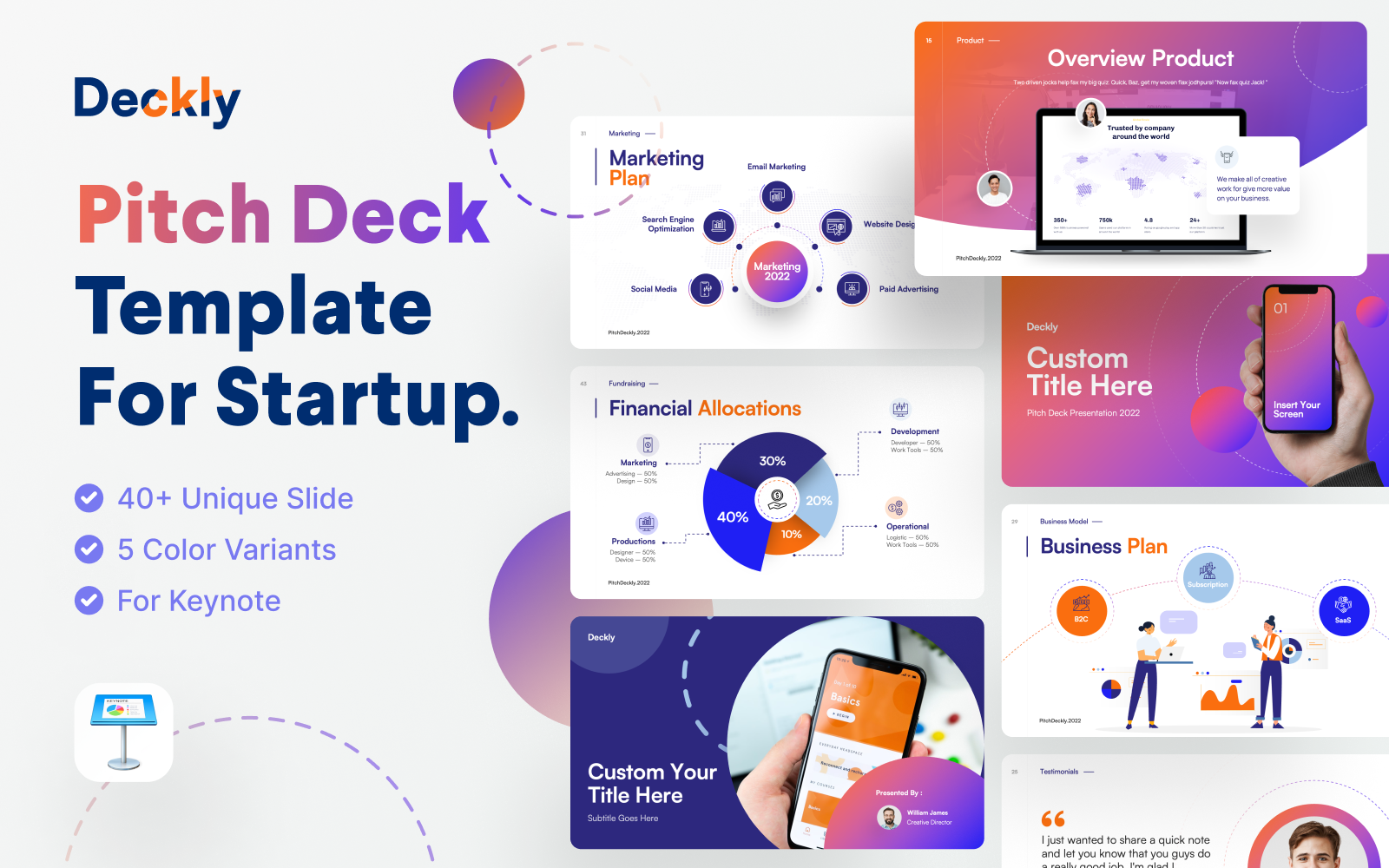 Deckly - Pitch Deck Keynote Presentation Template