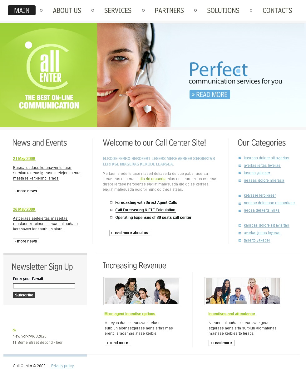 Call Center Website Template 24750