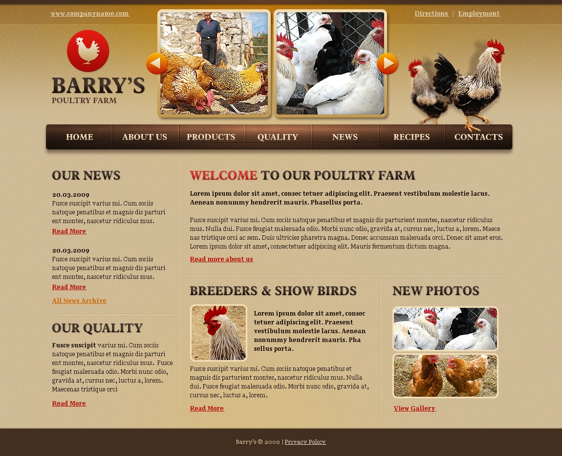 Poultry Farm Website Template 24796