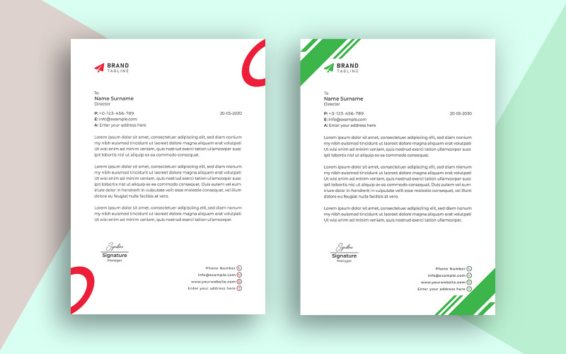 Corporate Business Letterhead Design Template for your Project or Service Corporate Identity