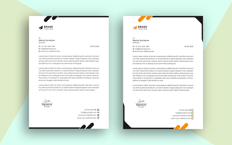 Creative Agency Corporate Business Letterhead Template Design Corporate Identity