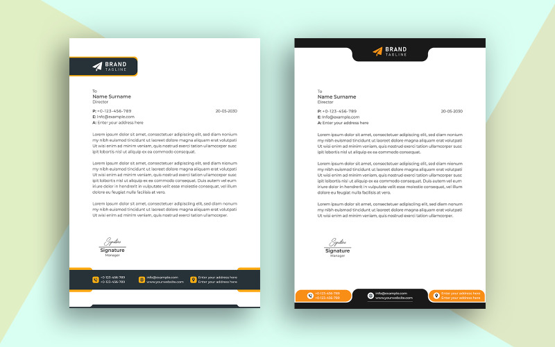 Minimal Letterhead Template Simple Design and Vector Illustration Template Design Corporate Identity