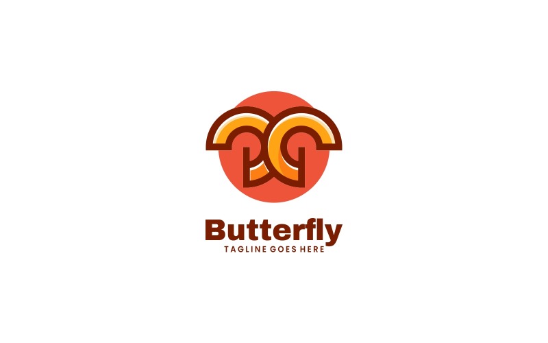 Abstract Butterfly Simple Mascot Logo Logo Template