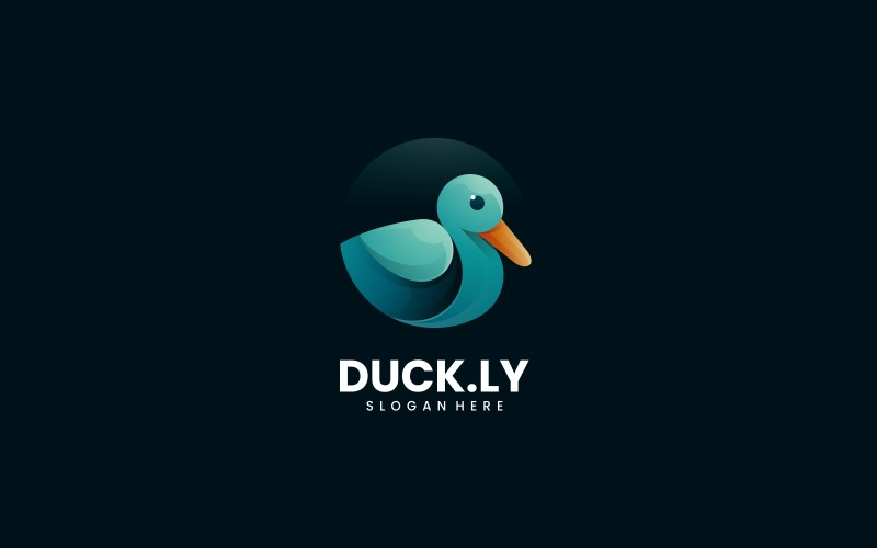 Duck Bird Gradient Logo Style Logo Template