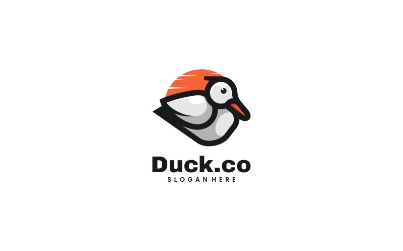 Duck Simple Mascot Logo Design Logo Template