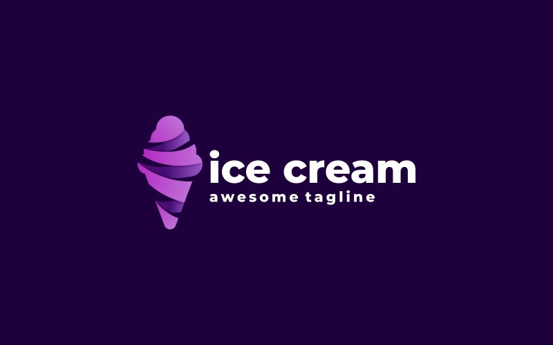 Ice Cream Gradient Logo Design Logo Template