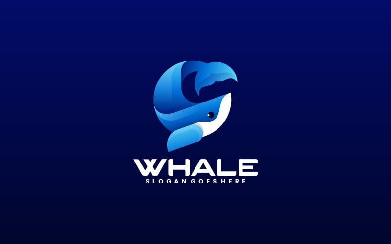 Killer Whale Gradient Logo Design Logo Template