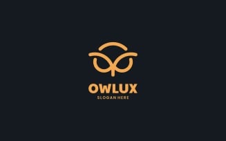 Owl Line Art Logo Template