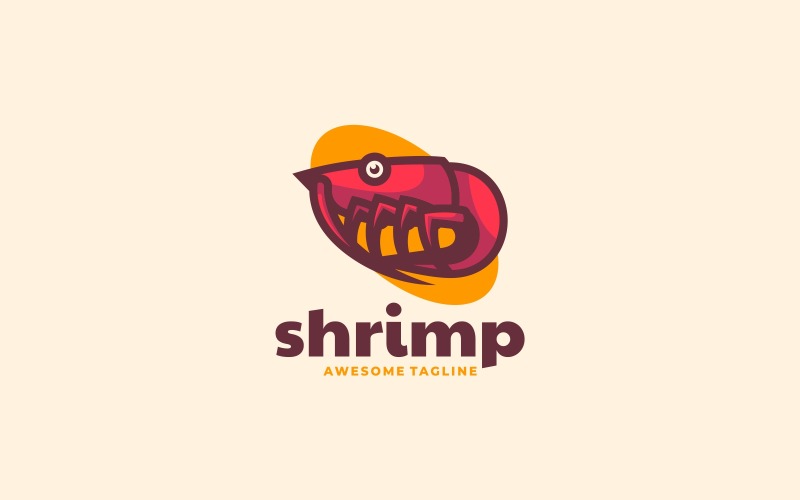 Shrimp Simple Mascot Logo Logo Template