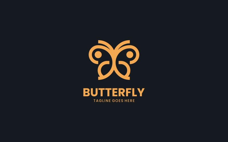 Vector Butterfly Line Art Logo Style Logo Template