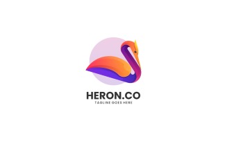 Vector Heron Gradient Colorful Logo