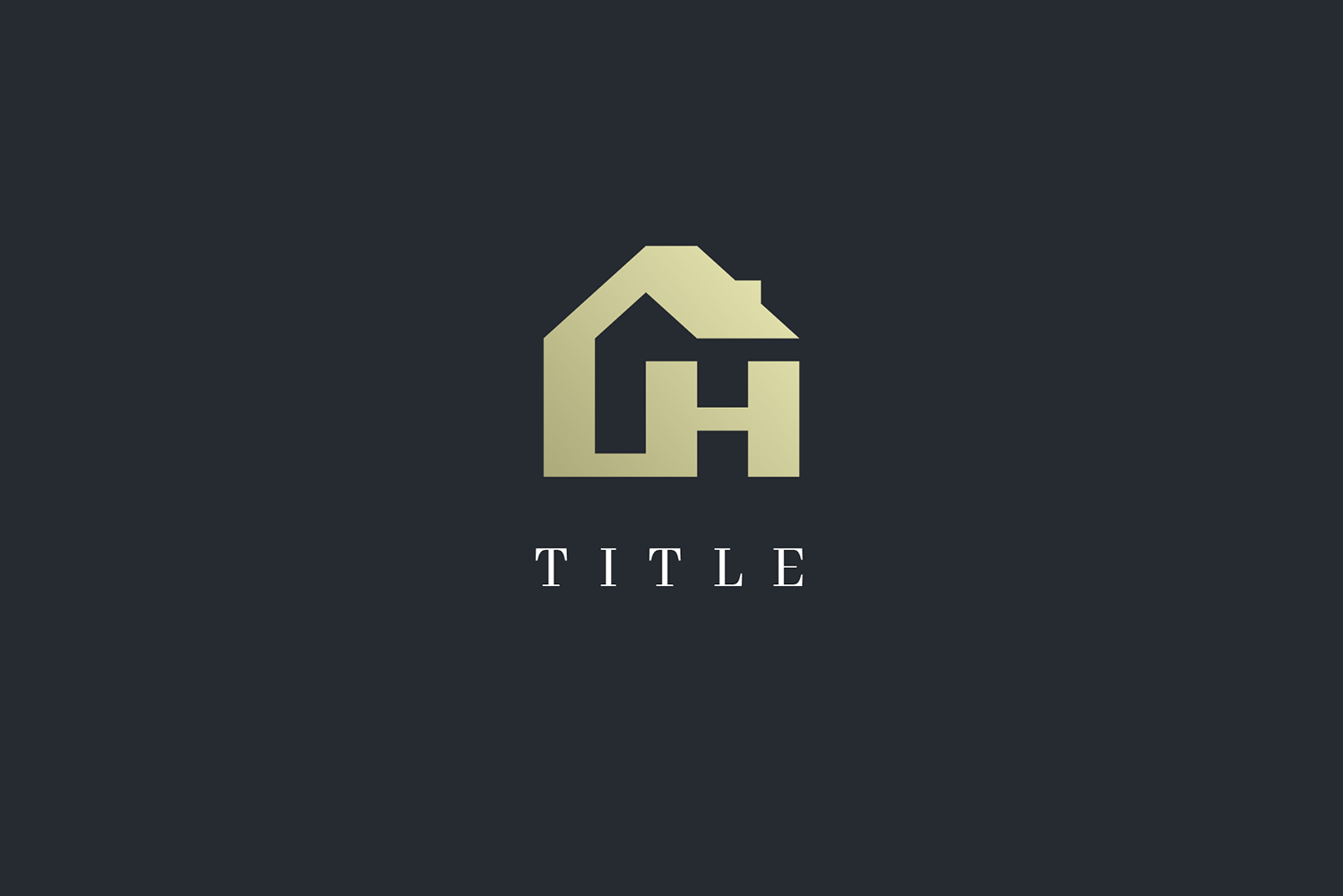 Elegant Minimal Elemental House H Golden Letterform Logo