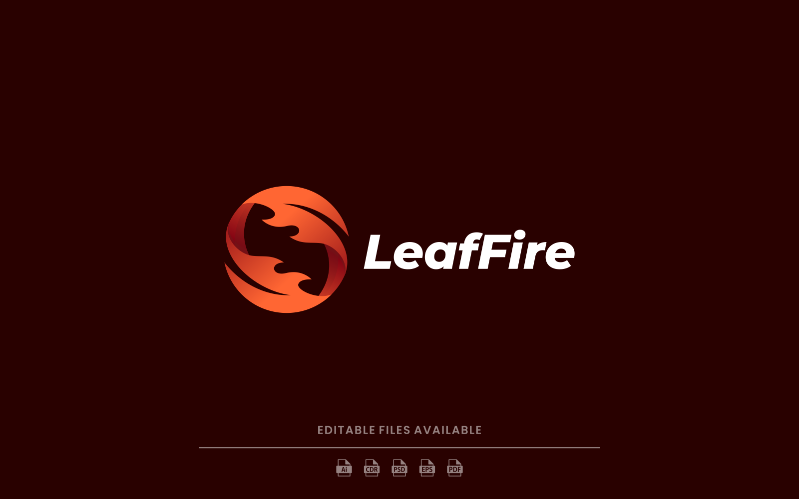 Leaf Fire Gradient Logo Style