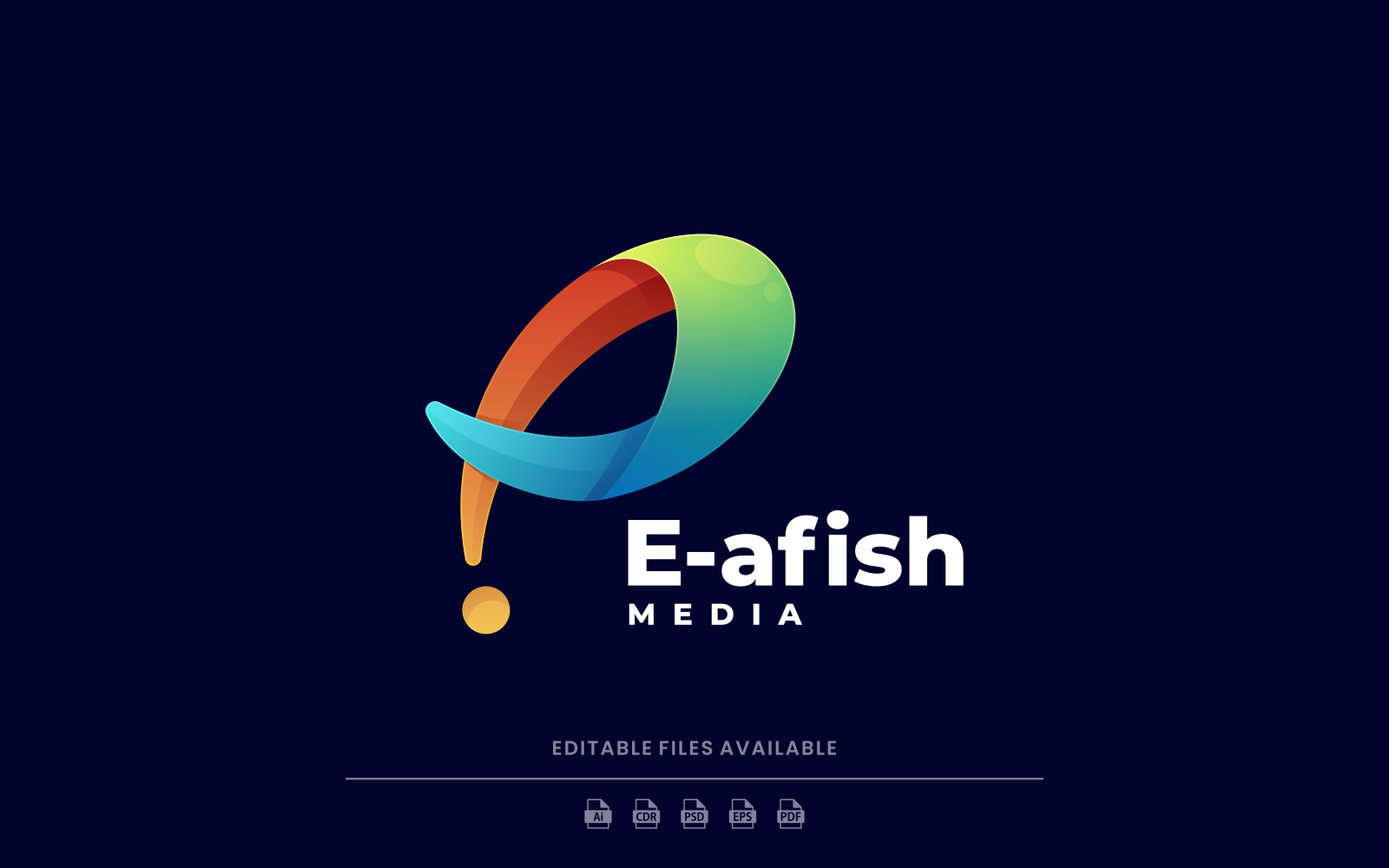 Letter E - Fish Gradient Logo