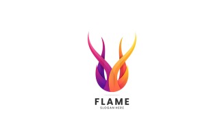 Abstract Flame Gradient Colorful Logo