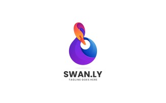 Abstract Swan Gradient Colorful Logo