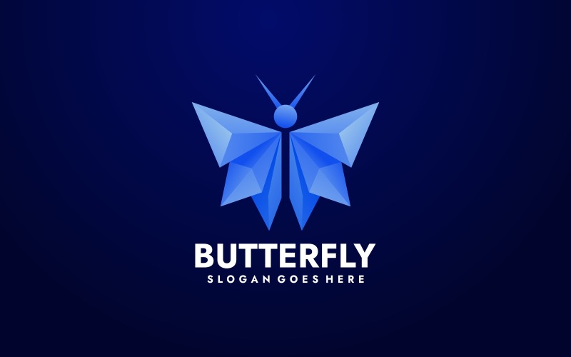Butterfly Gradient Low Poly Logo Logo Template