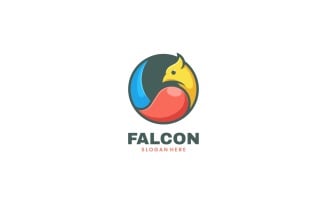 Circle Falcon Mascot Logo