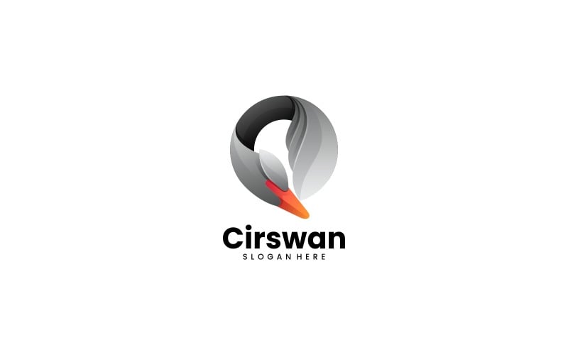 Circle Swan Gradient Logo Logo Template