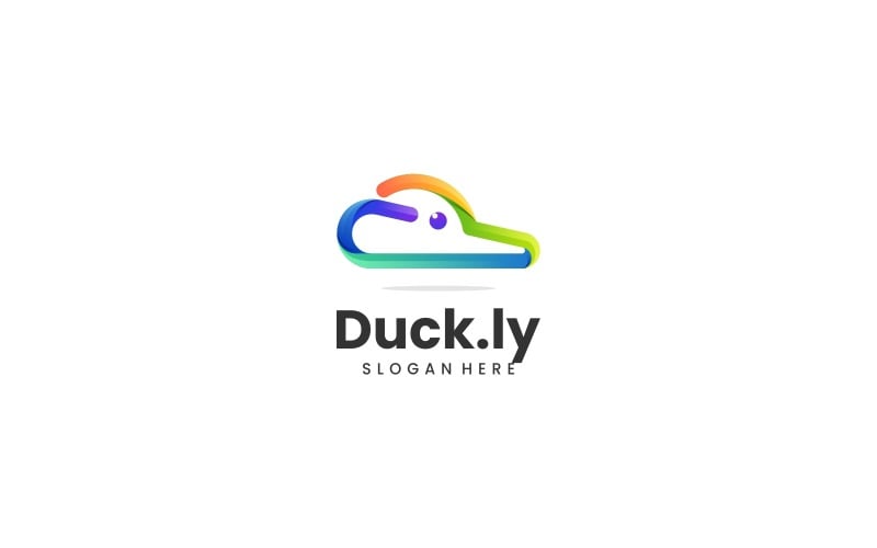 Duck Line Art Gradient Logo Logo Template