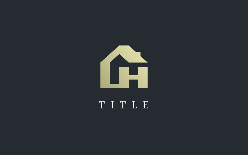Elegant Minimal Elemental House H Golden Letterform Logo Logo Template
