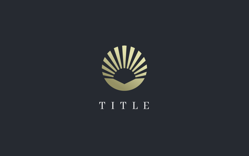 Elegant Minimal Elemental Landscape Sun Scene Golden Logo Logo Template