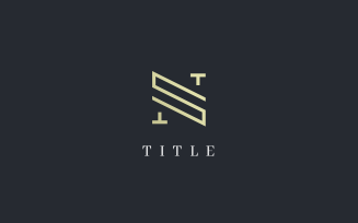 Elegant Minimal Elemental N Golden Letterform Logo