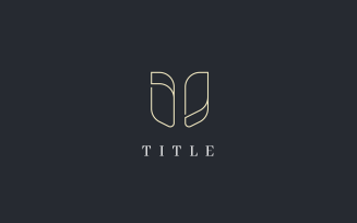 Elegant Minimal Elemental U Golden Letterform Logo