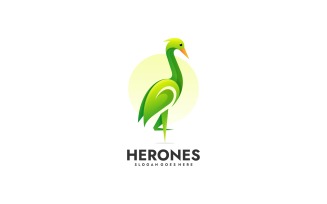 Heron Leaf Gradient Logo Style