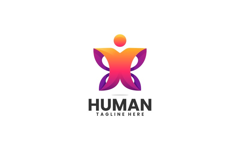 Human Gradient Colorful Logo Style Logo Template