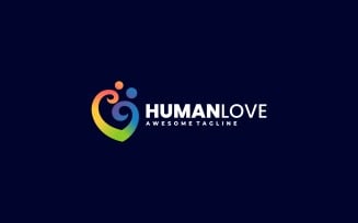 Human Love Gradient Logo Design