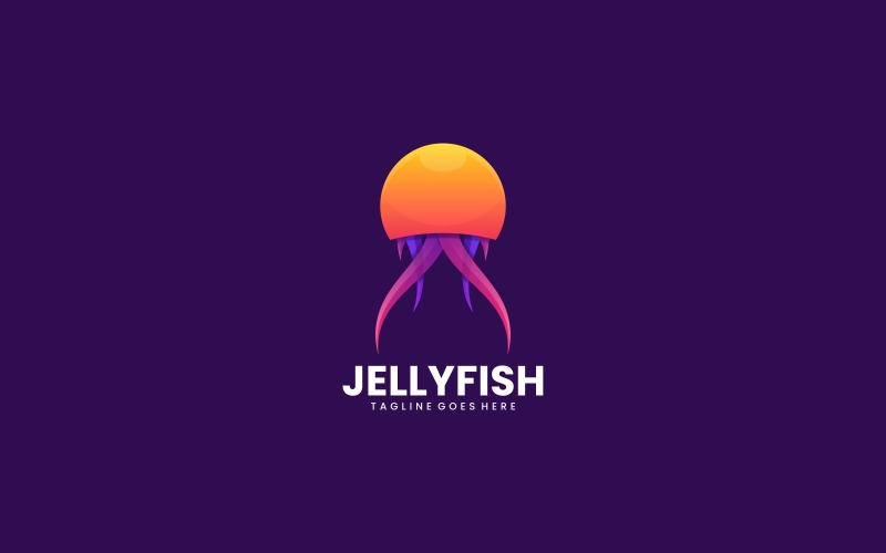 Jellyfish Gradient Logo Style Logo Template