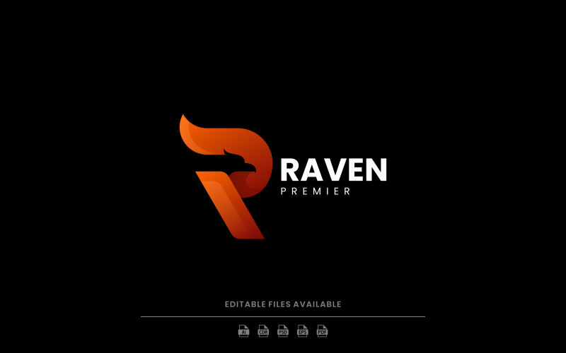 Letter R - Raven Gradient Logo Logo Template