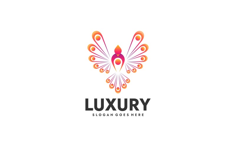 Luxury Peacock Gradient Logo Logo Template