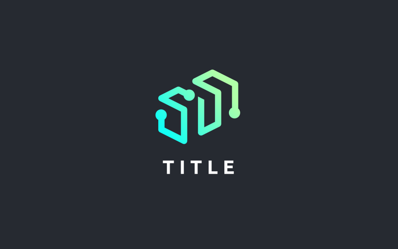 Modern Minimal Elemental M Data Network Monogram Logo Logo Template
