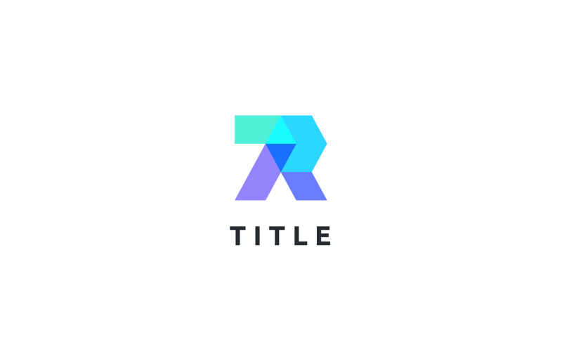 Modern Minimal Elemental R Colorful Flat Tech Logo Logo Template