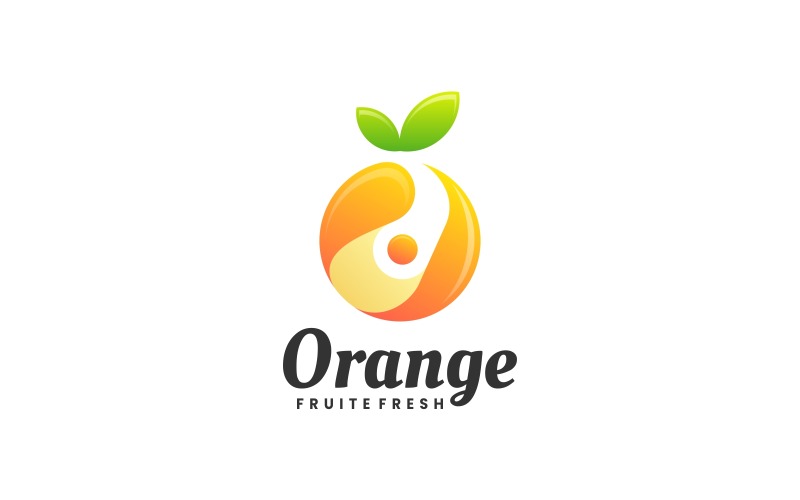 Orange Fruit Gradient Logo Style Logo Template