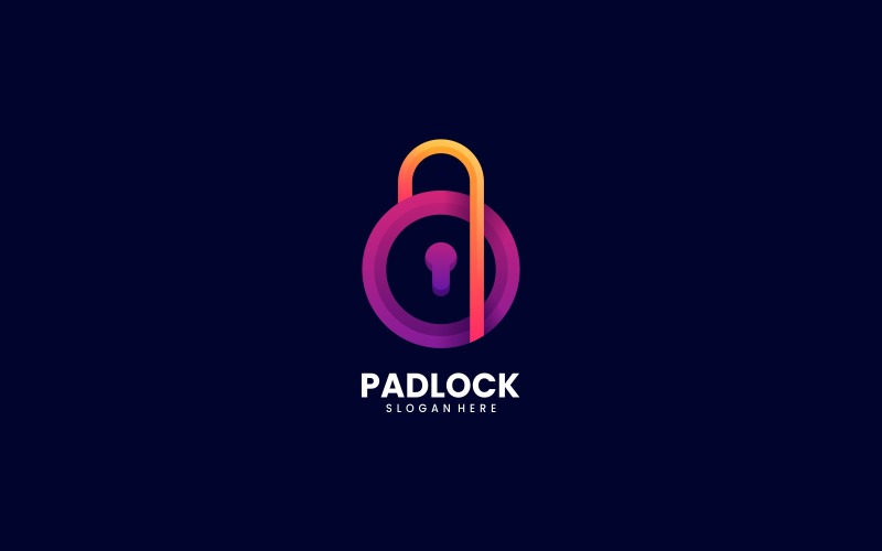 Padlock Gradient Logo Design Logo Template