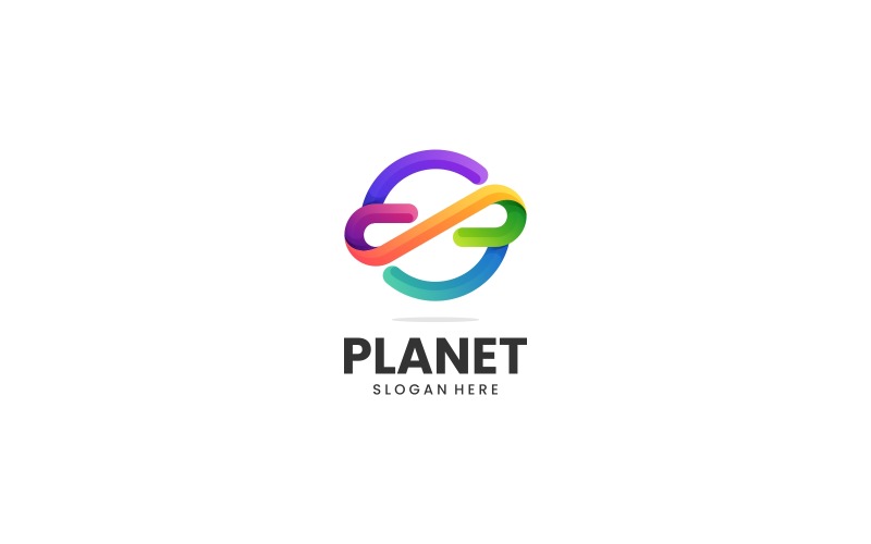 Planet Line Art Colorful Logo Logo Template